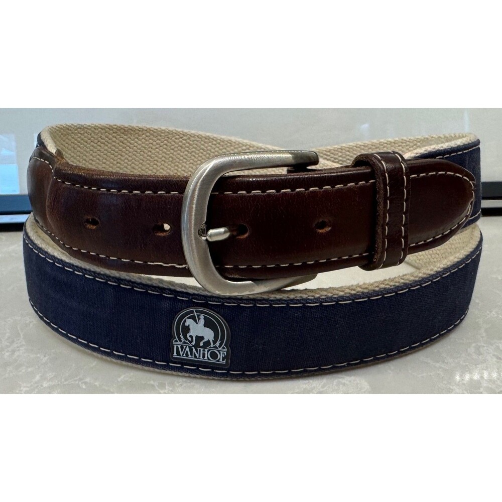 Ivanhoe Club - YRI Leather Golf Belt - Men's Size 40 - Navy